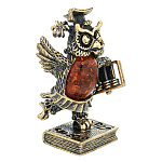 0071825/282 Птица Сова ученая Сувенир (коньячный)