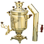 200981 КОМПЛЕКТ Самовар+ Труба жаровой КАПЫРЗИНА латунный толстостен,5 л банка