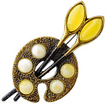 0051001/2032.4 Брошь Палитра (белый)