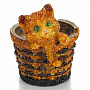 Скульптура-кашпо из янтаря "Кот в корзинке", фотография 1. Интернет-магазин ЛАВКА ПОДАРКОВ