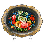 Поднос с авторской росписью "Цветы" 38х31 см