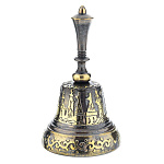 0020165/№3-св. георгий Бронза КОЛОКОЛЬЧИК "Св. Георгий №3" с мет. ручкой в ассорт.