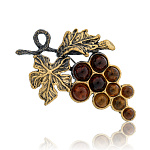 0071503/1205.4 Брошь Виноград Гроздь (коньячный)