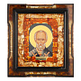 Икона янтарная "Святой Николай Чудотворец" 22х24 см, фотография 1. Интернет-магазин ЛАВКА ПОДАРКОВ