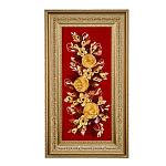 Картина янтарная "Цветы" 25х55 см