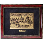  /16*21см Офорт черно-белый "Старая Москва.Храм Василия Блаженного" СЕРЕБРЕНИЕ 