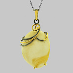 723085/5,02г  Серебро 925* ПОДВЕСКА вст.Янтарь королевский  р/п