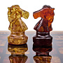 Шахматы с инкрустацией и фигурами из янтаря 28х28 см, фотография 4. Интернет-магазин ЛАВКА ПОДАРКОВ