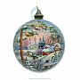 Новогодний елочный шар с росписью "Зима. Сельский храм", фотография 1. Интернет-магазин ЛАВКА ПОДАРКОВ