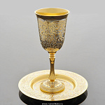 0017453 Златоуст РЮМКА на блюдце, позолота, серебрение в П/У (854)