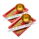 0037804 Хохлома НАБОР "СУШИ" 6пр. тар.15*200*115*2шт. соусник 50*80*2шт. палочки 2 шт. ВК