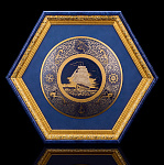 Панно "Корабль-парусник". Гравюра Златоуст 37х42 см