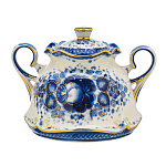 Сахарница "Колокольчик". Гжель в золоте